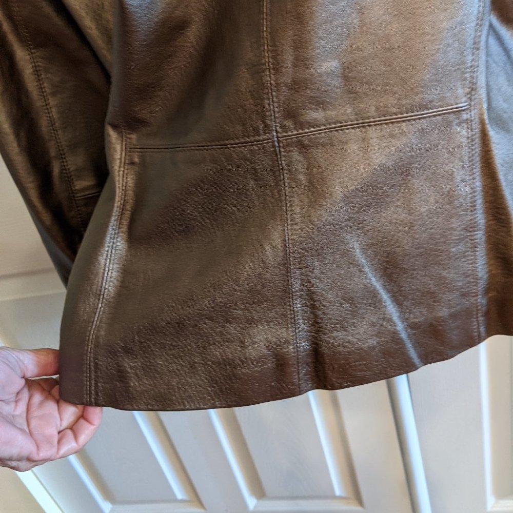Bernardo Bronze Metallic Leather Jacket - Picture 4 of 9